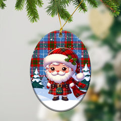 Dalmahoy Tartan Christmas Ceramic Ornament - Santa Claus In Kilt Style