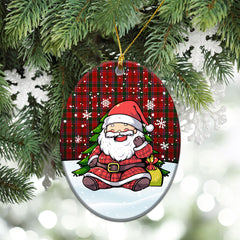 Dalzell Tartan Christmas Ceramic Ornament - Scottish Santa Style