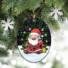 Forsyth Modern Tartan Christmas Ceramic Ornament - Scottish Santa Style