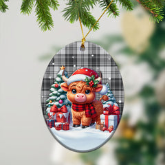 Glendinning Tartan Christmas Ceramic Ornament - Highland Cow Winter Style