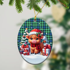 Graham of Montrose Ancient Tartan Christmas Ceramic Ornament - Highland Cow Winter Style