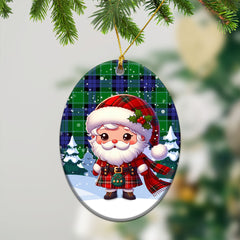 Haldane Tartan Christmas Ceramic Ornament - Santa Claus In Kilt Style