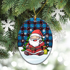 Home Ancient Tartan Christmas Ceramic Ornament - Scottish Santa Style