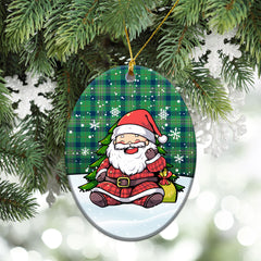 Kennedy Ancient Tartan Christmas Ceramic Ornament - Scottish Santa Style