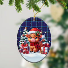 Kirkaldy Tartan Christmas Ceramic Ornament - Highland Cow Winter Style