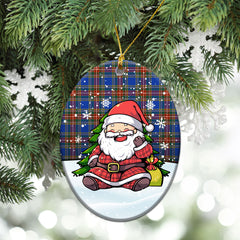 MacBeth Ancient Tartan Christmas Ceramic Ornament - Scottish Santa Style