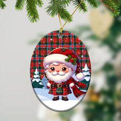 MacDuff Modern Tartan Christmas Ceramic Ornament - Santa Claus In Kilt Style