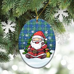 MacIntyre Hunting Ancient Tartan Christmas Ceramic Ornament - Scottish Santa Style