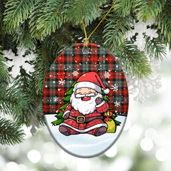 MacLachlan Weathered Tartan Christmas Ceramic Ornament - Scottish Santa Style