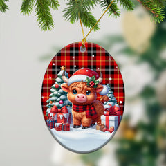 Majoribanks Tartan Christmas Ceramic Ornament - Highland Cow Winter Style