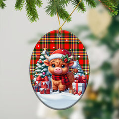 Makgill Tartan Christmas Ceramic Ornament - Highland Cow Winter Style