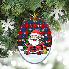 Mar Tartan Christmas Ceramic Ornament - Scottish Santa Style