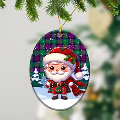 McArthur - Milton Tartan Christmas Ceramic Ornament - Santa Claus In Kilt Style