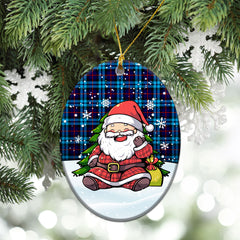 McCorquodale Tartan Christmas Ceramic Ornament - Scottish Santa Style