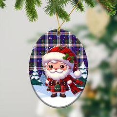 McDonald Dress Modern Tartan Christmas Ceramic Ornament - Santa Claus In Kilt Style