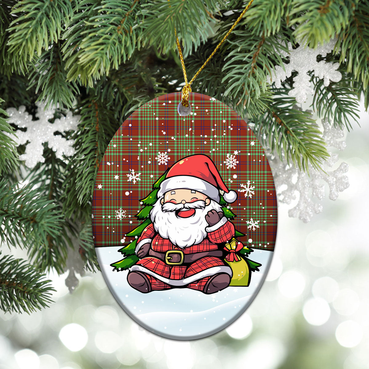 McGillivray Hunting Ancient Tartan Christmas Ceramic Ornament - Scottish Santa Style