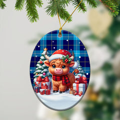 McKerrell Tartan Christmas Ceramic Ornament - Highland Cow Winter Style