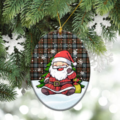 McLaren Weathered Tartan Christmas Ceramic Ornament - Scottish Santa Style