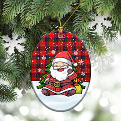 Reid Modern Tartan Christmas Ceramic Ornament - Scottish Santa Style