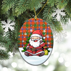 Ross Ancient Tartan Christmas Ceramic Ornament - Scottish Santa Style