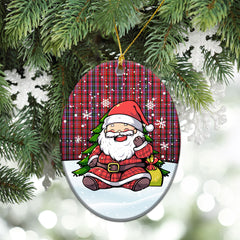 Udny Tartan Christmas Ceramic Ornament - Scottish Santa Style