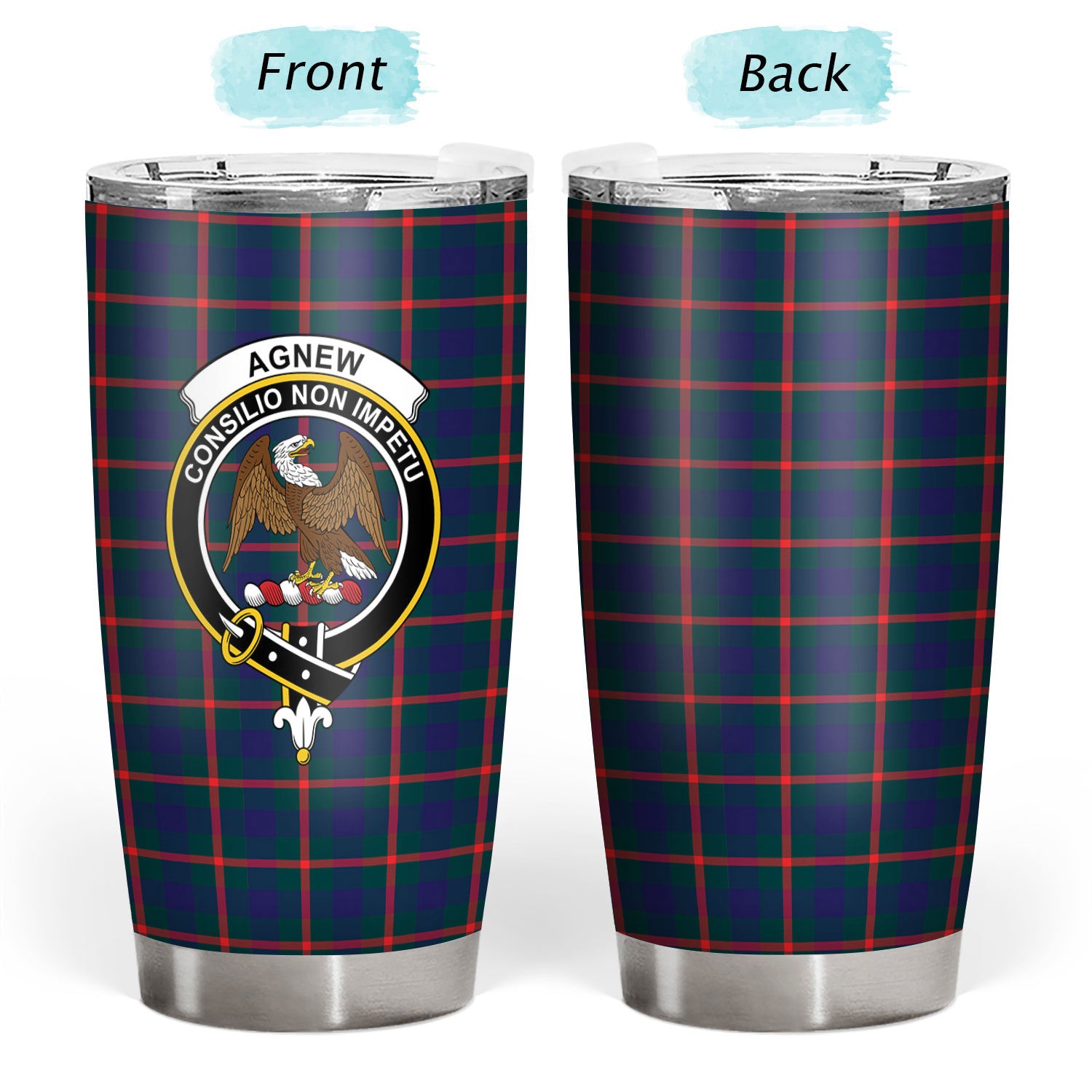 Agnew Modern Tartan Crest Tumbler