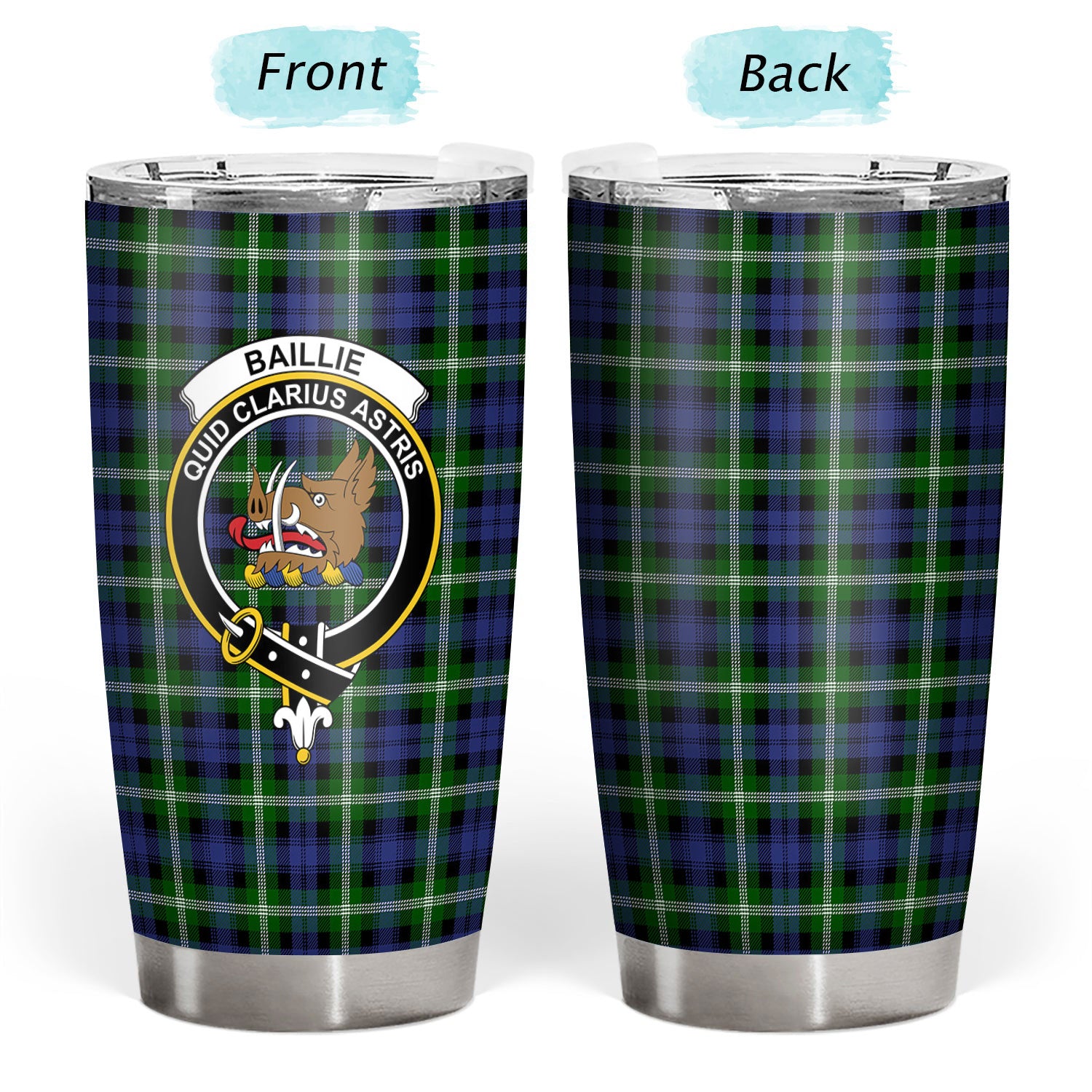 Baillie Modern Tartan Crest Tumbler