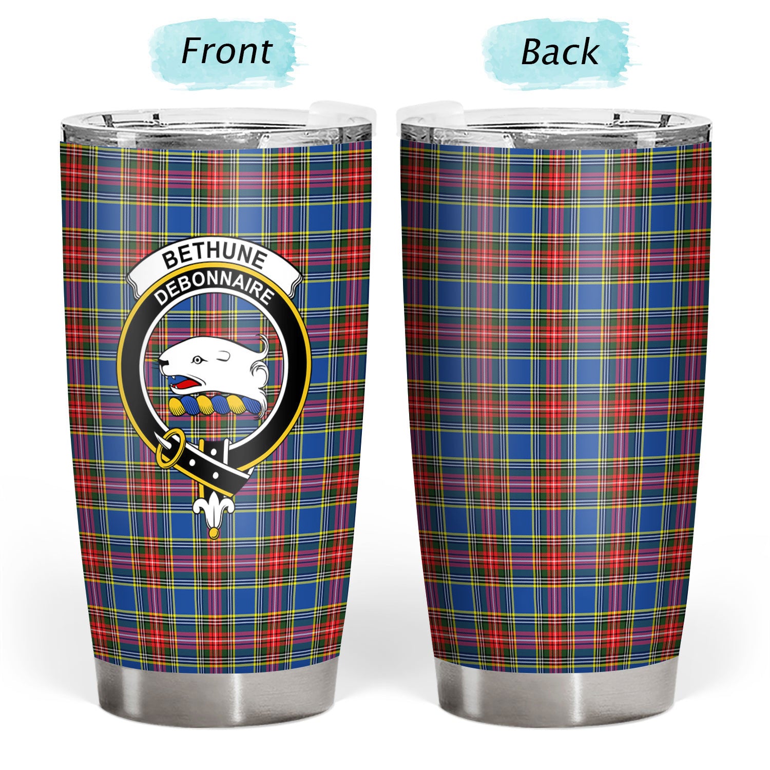 Bethune Modern Tartan Crest Tumbler