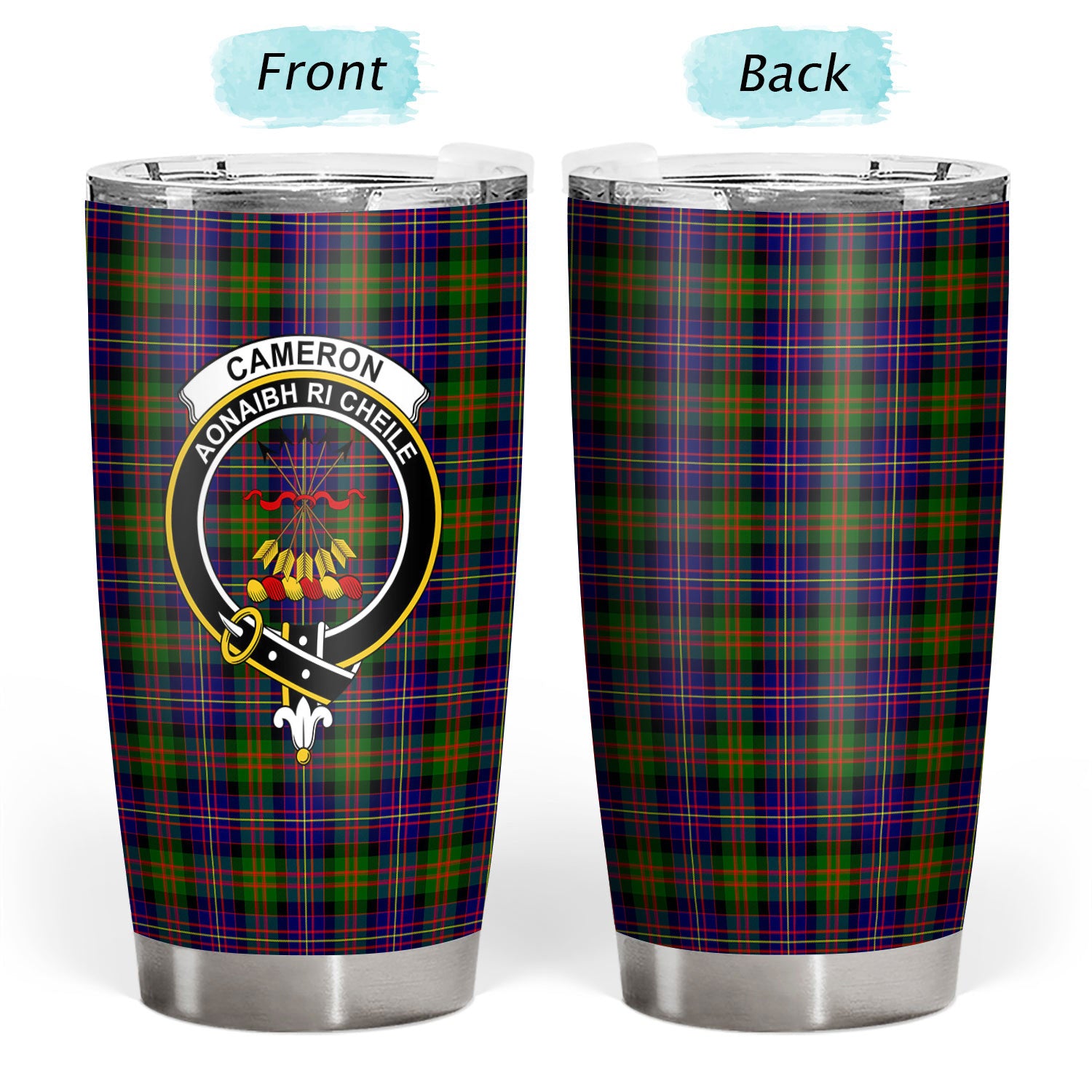 Cameron of Erracht Modern Tartan Crest Tumbler