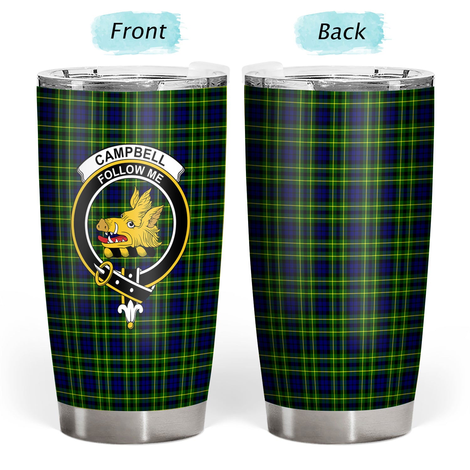 Campbell of Breadalbane Modern Tartan Crest Tumbler