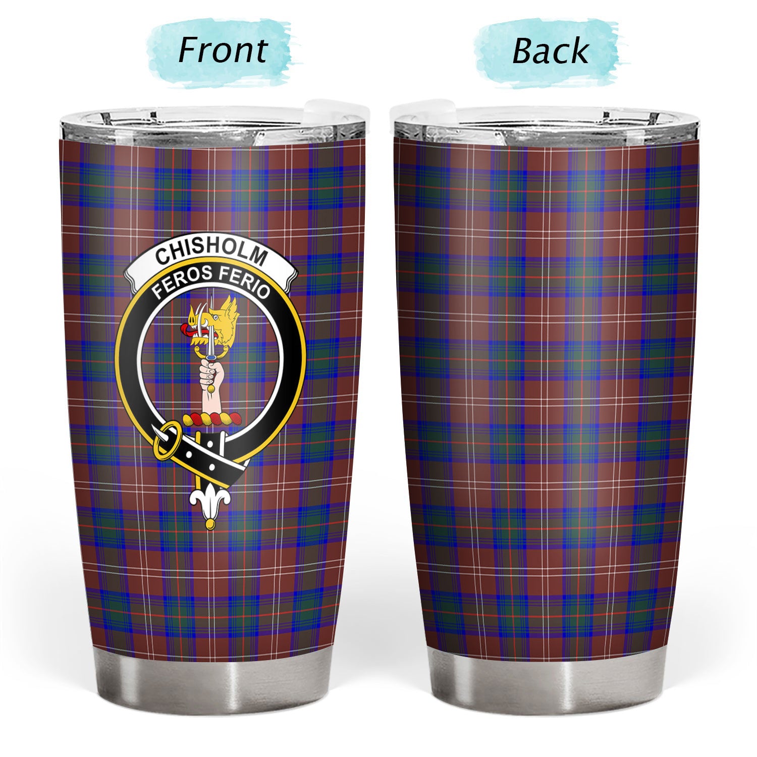 Chisholm Hunting Modern Tartan Crest Tumbler