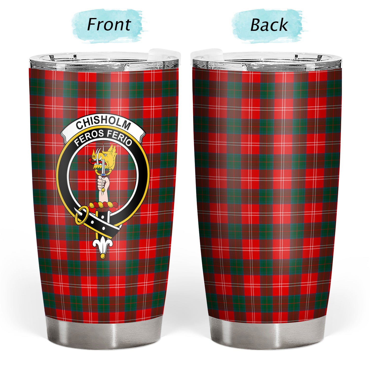 Chisholm Modern Tartan Crest Tumbler