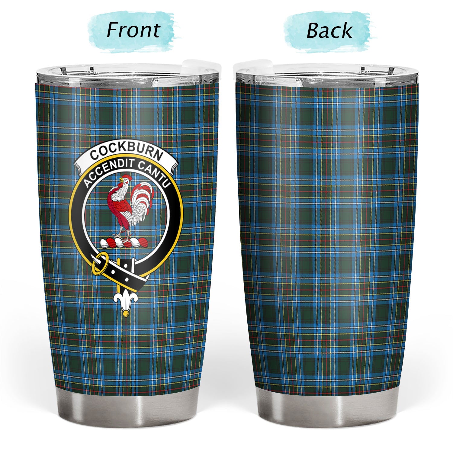 Cockburn Modern Tartan Crest Tumbler