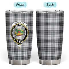 Douglas Grey Modern Tartan Crest Tumbler