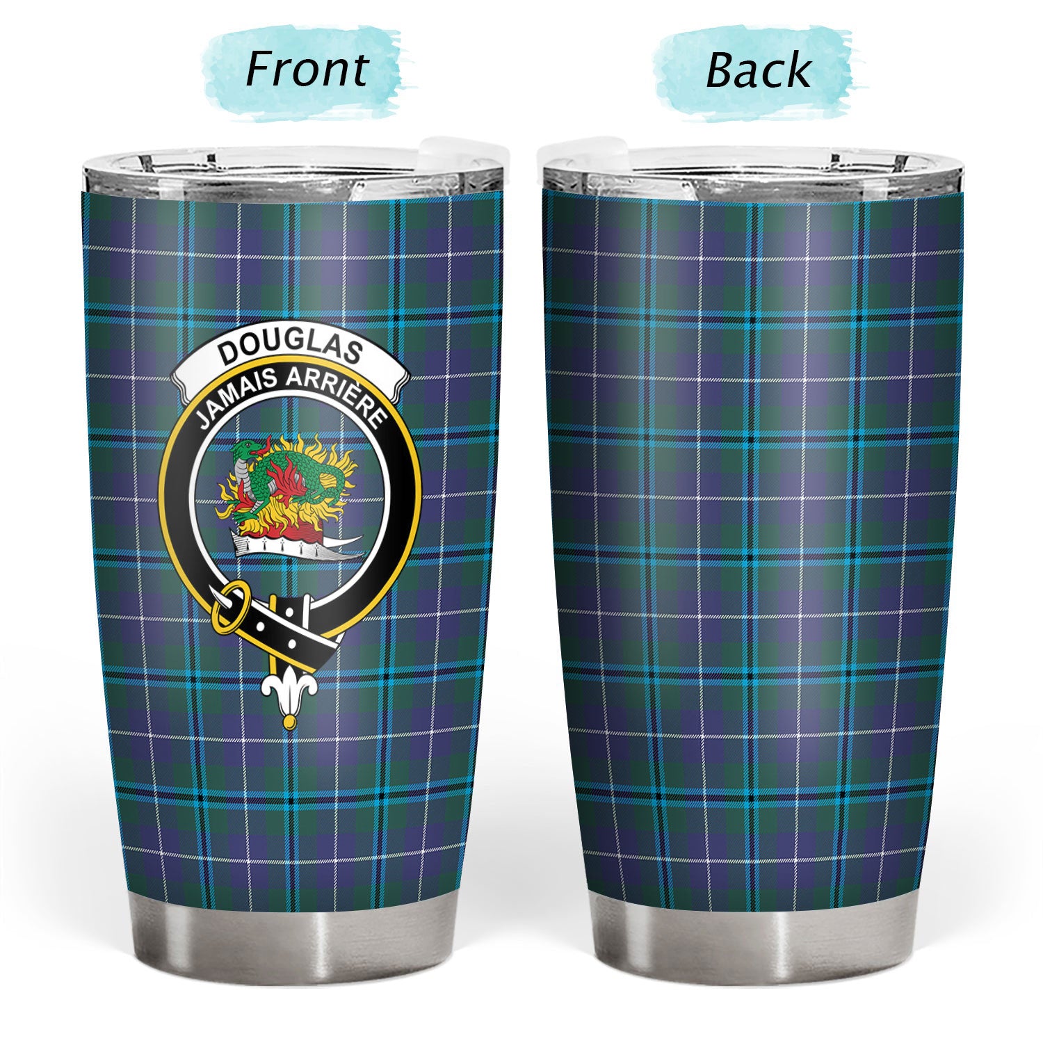 Douglas Modern Tartan Crest Tumbler