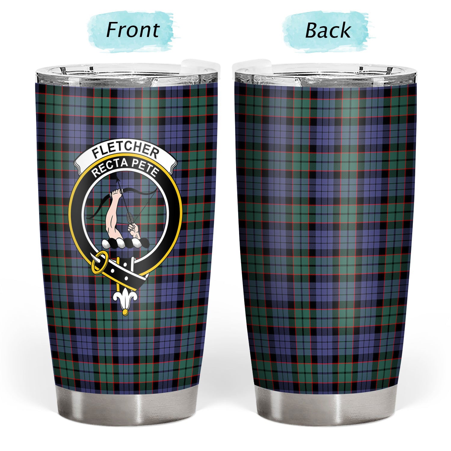 Fletcher Modern Tartan Crest Tumbler