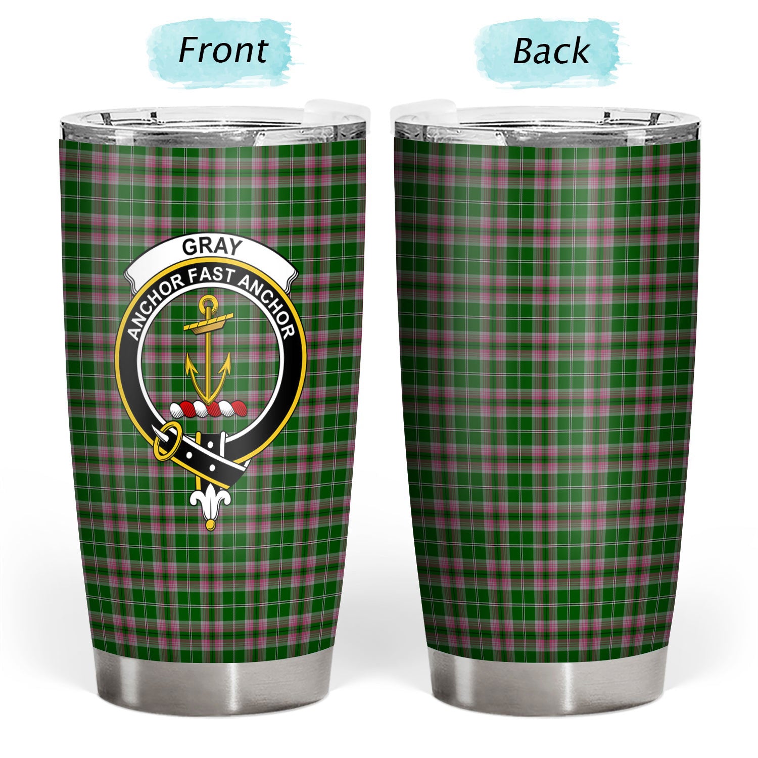 Gray Hunting Tartan Crest Tumbler