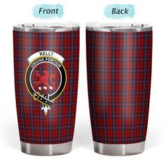 Kelly of Sleat Red Tartan Crest Tumbler