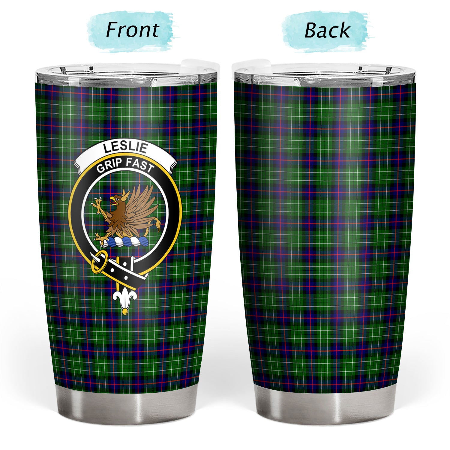 Leslie Hunting Tartan Crest Tumbler