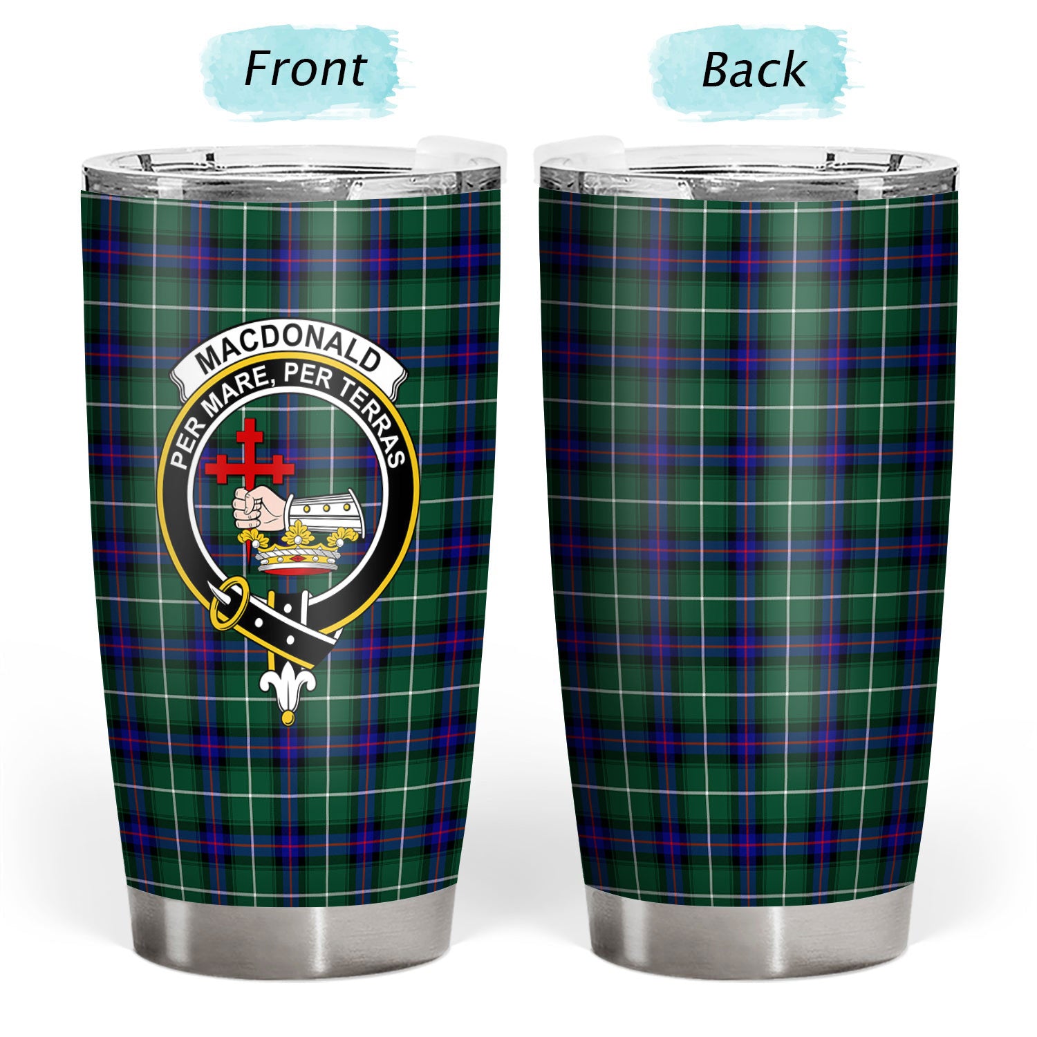 MacDonald of the Isles Hunting Modern Tartan Crest Tumbler