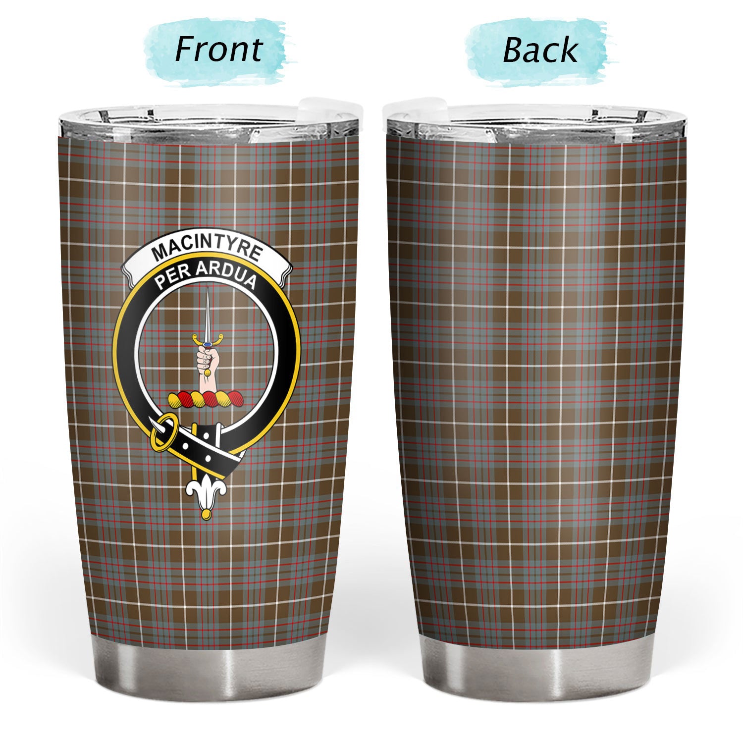 MacIntyre Hunting Weathered Tartan Crest Tumbler