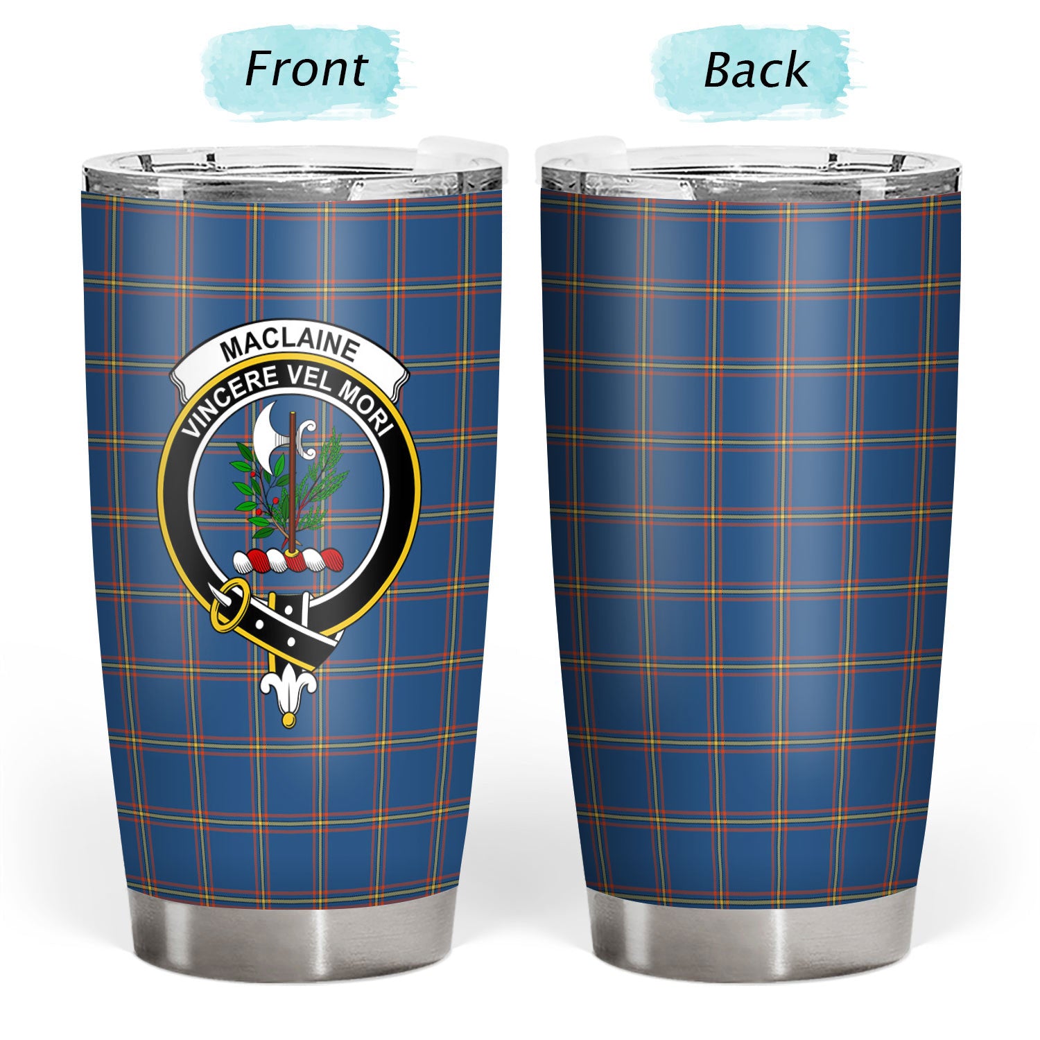 MacLaine of Loch Buie Hunting Ancient Tartan Crest Tumbler