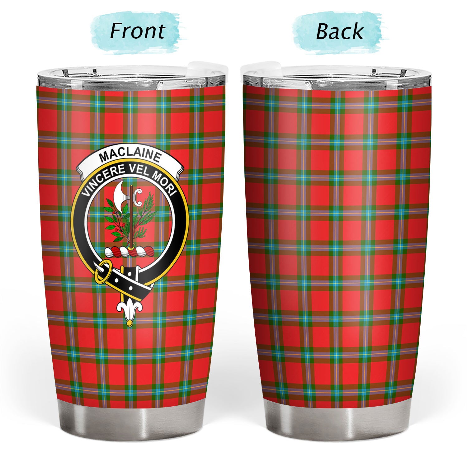 MacLaine of Loch Buie Tartan Crest Tumbler