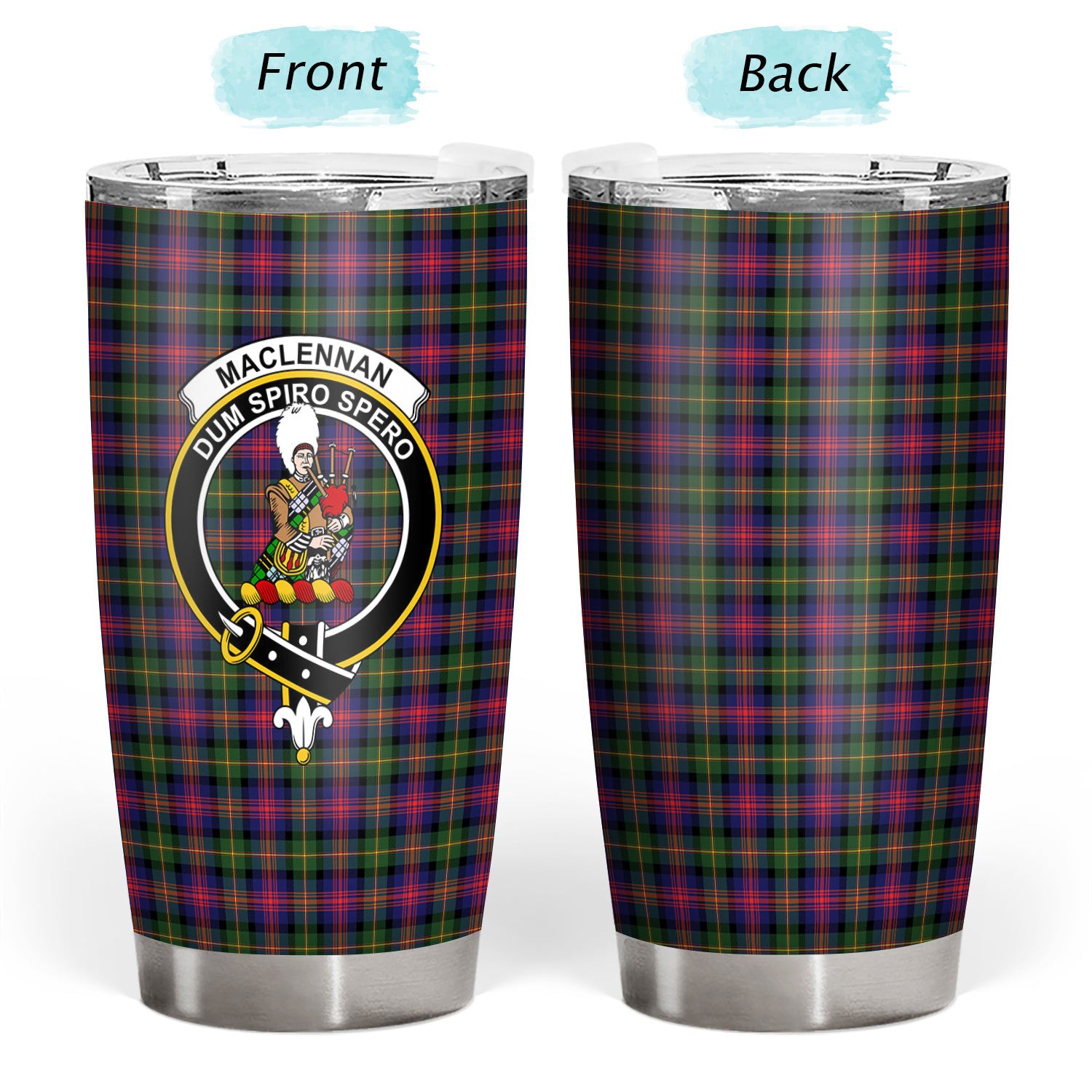 MacLennan Modern Tartan Crest Tumbler