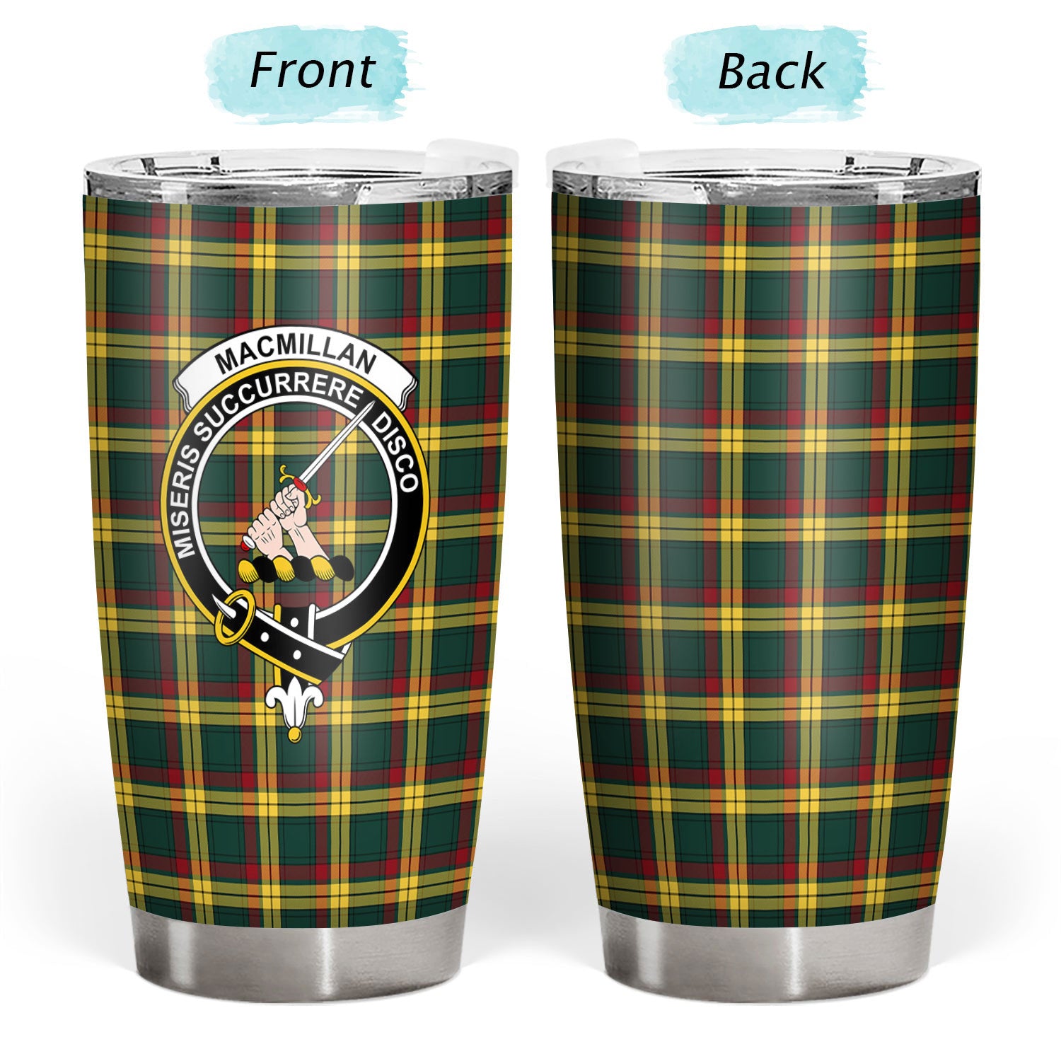 MacMillan Old Modern Tartan Crest Tumbler