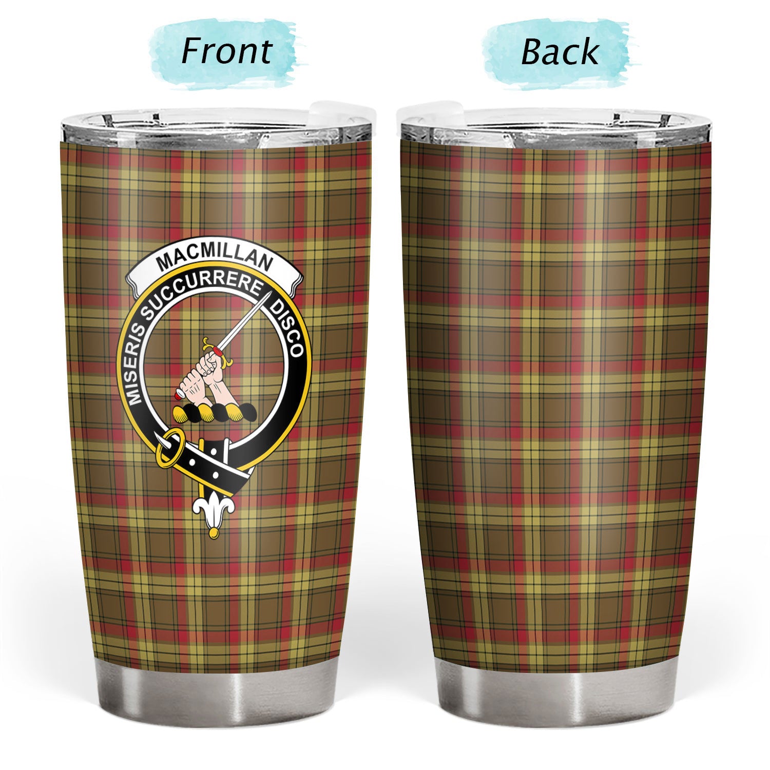 MacMillan Old Weathered Tartan Crest Tumbler