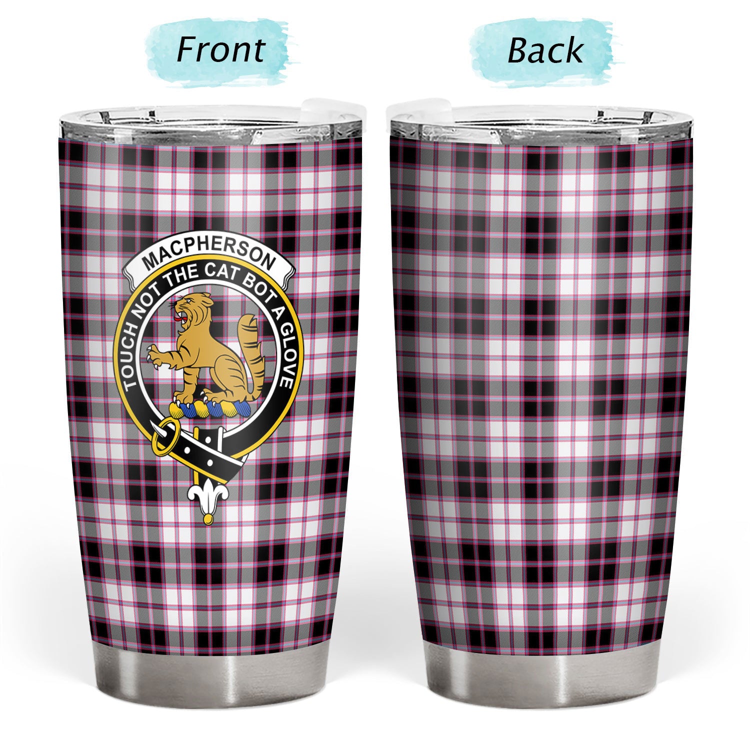 MacPherson Hunting Modern Tartan Crest Tumbler