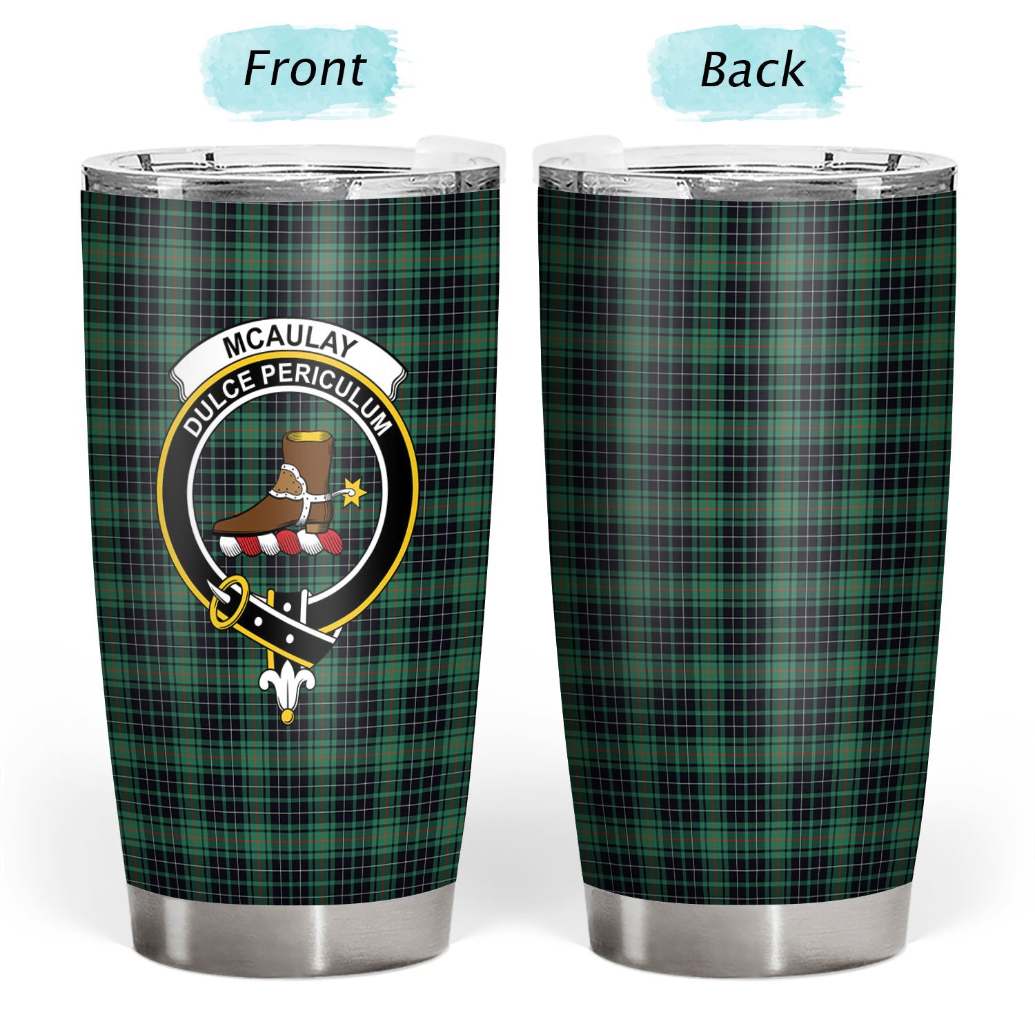 McAulay Hunting Ancient Tartan Crest Tumbler