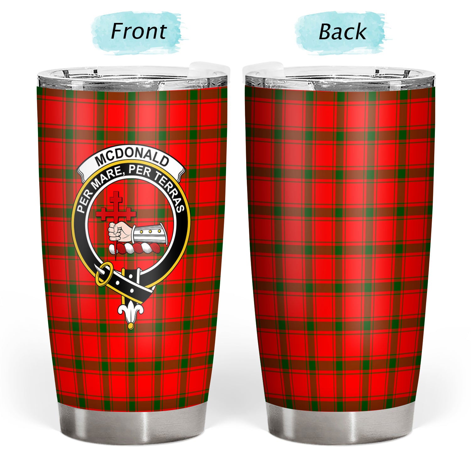 McDonald of Sleat Tartan Crest Tumbler