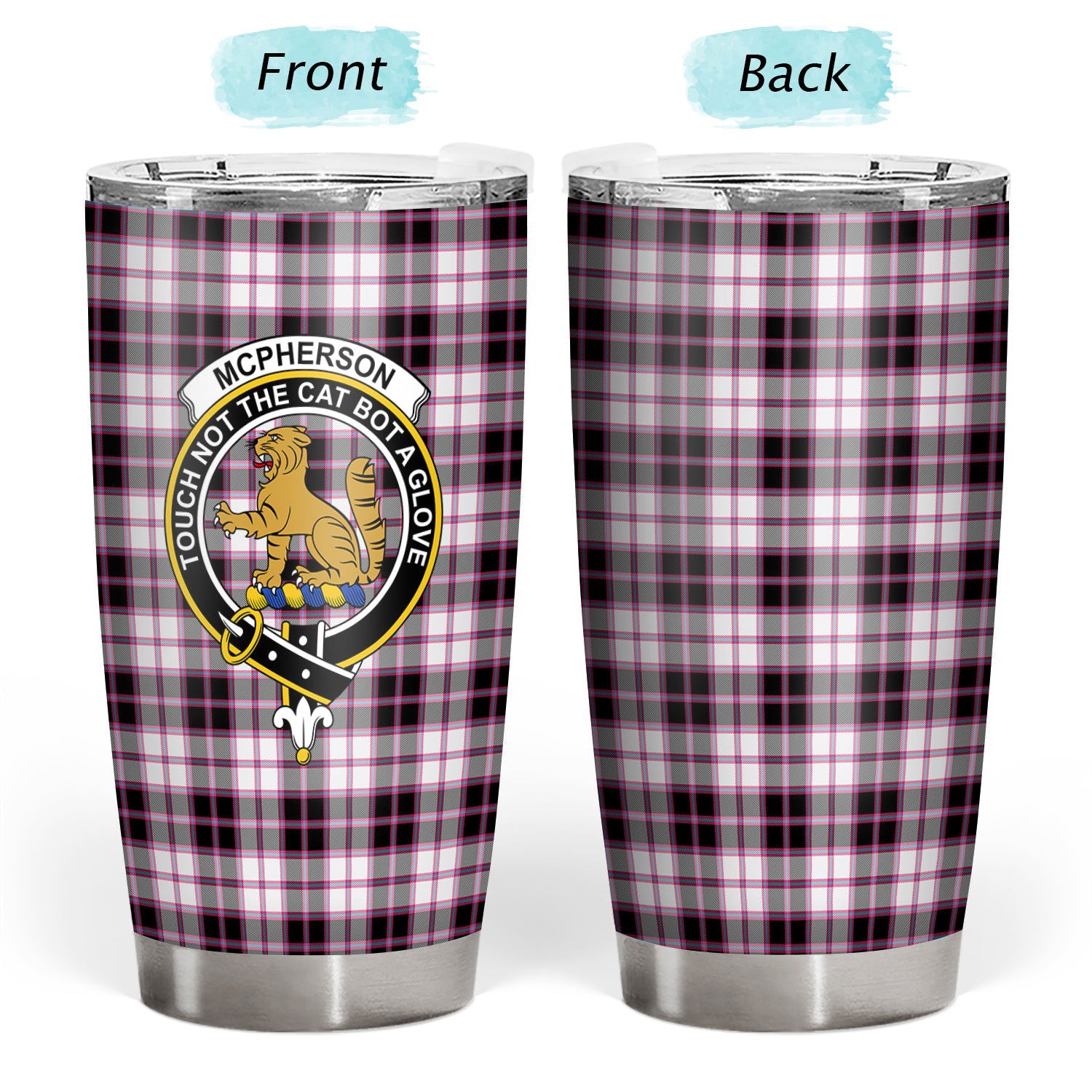 McPherson Hunting Modern Tartan Crest Tumbler